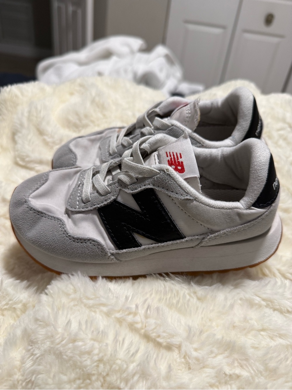 New Balance Kids White, Gray & Black Retro Runner Sneakers